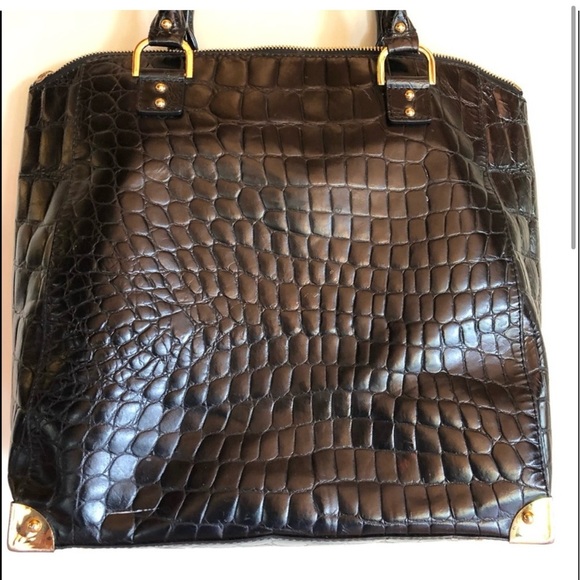 RAFE Black Crocodile-Embossed Leather Tote Bag - Picture 2 of 15